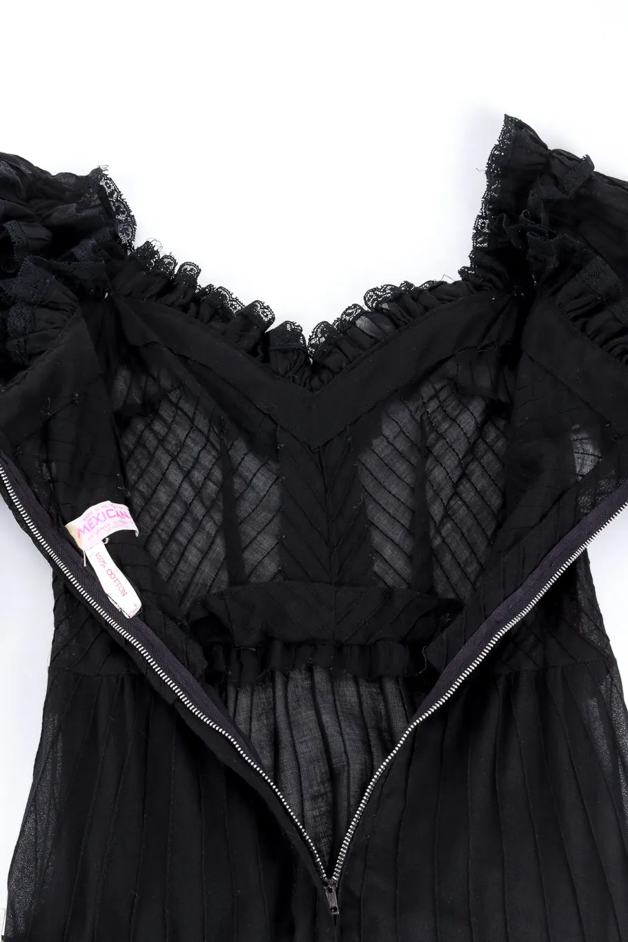 Mexicana Pintuck Ruffle Dress
