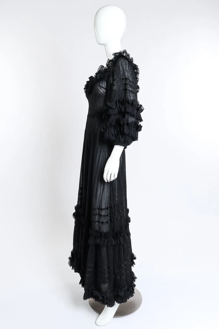 Mexicana Pintuck Ruffle Dress