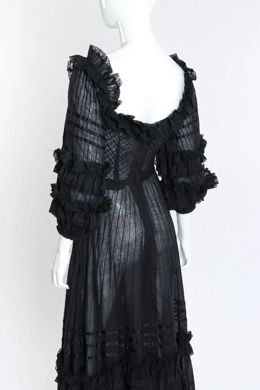 Mexicana Pintuck Ruffle Dress