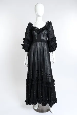 Mexicana Pintuck Ruffle Dress