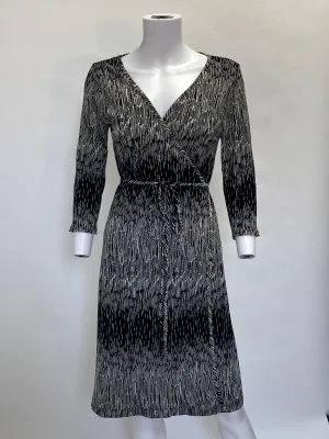 Mica Black and White Wrap Dress