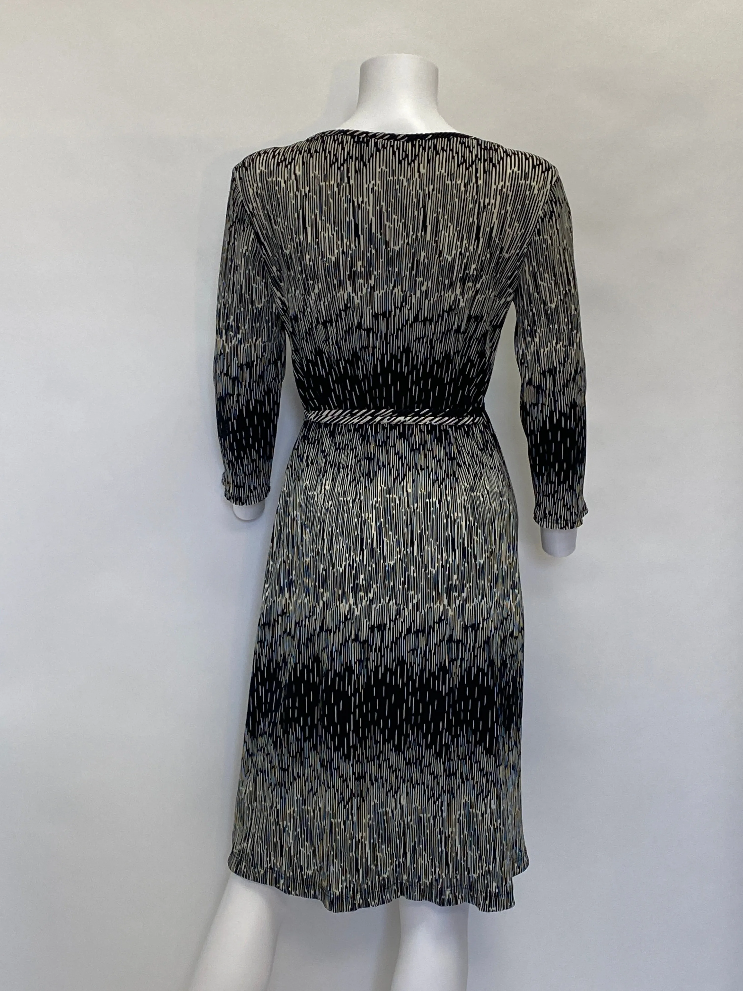 Mica Black and White Wrap Dress