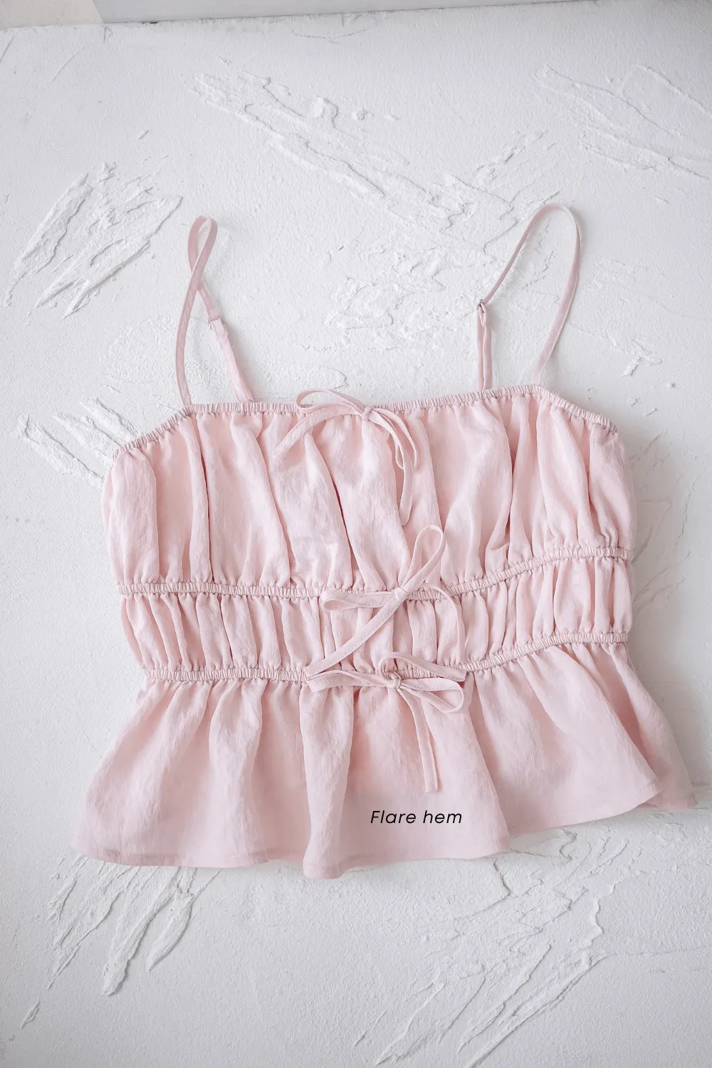 MIMI RIBBON RUCHED TOP IN BLACK