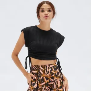 MINKPINK Mahin Ruched Rib Crop