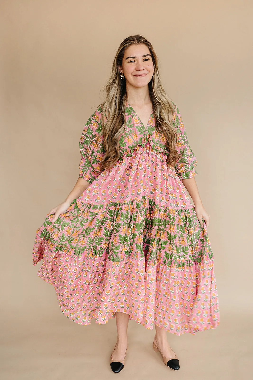 Mynah Signature dress-'BUBBLEGUM FOREST'-ankle length-one size