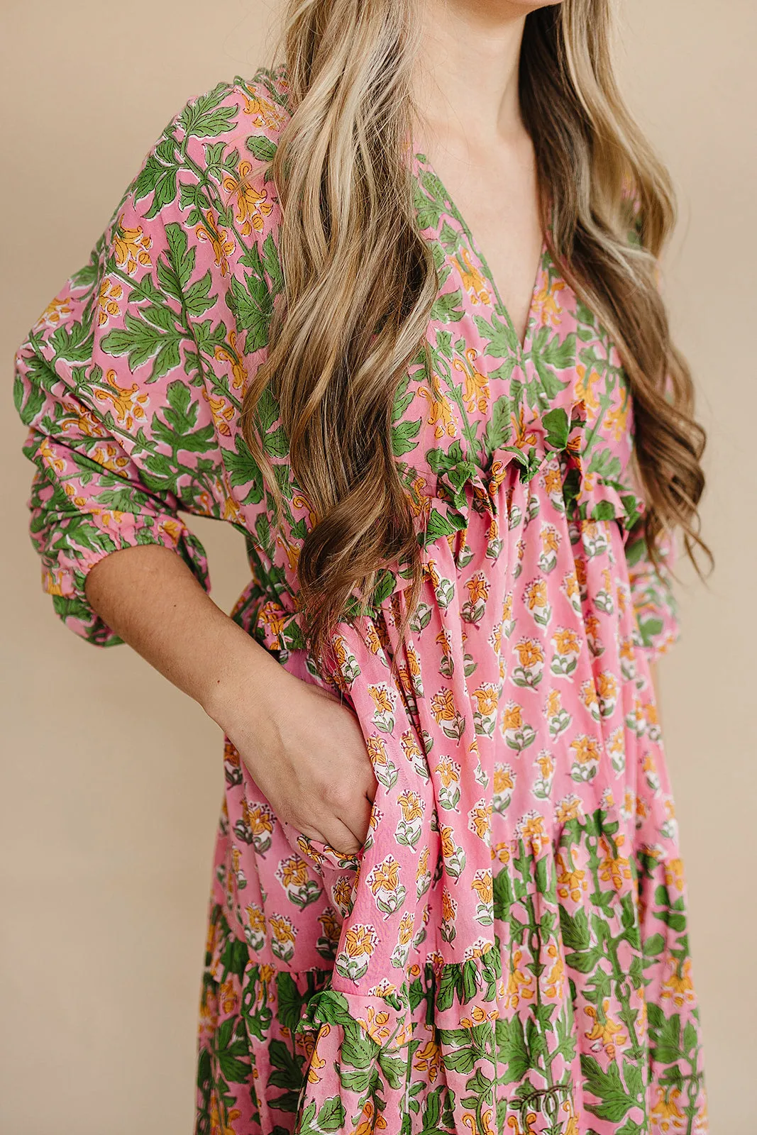 Mynah Signature dress-'BUBBLEGUM FOREST'-ankle length-one size