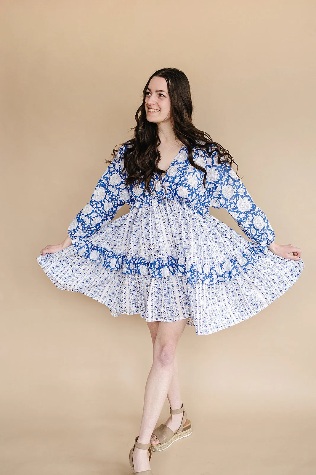 Mynah signature dress-'PORCELAIN'-mini length-one size