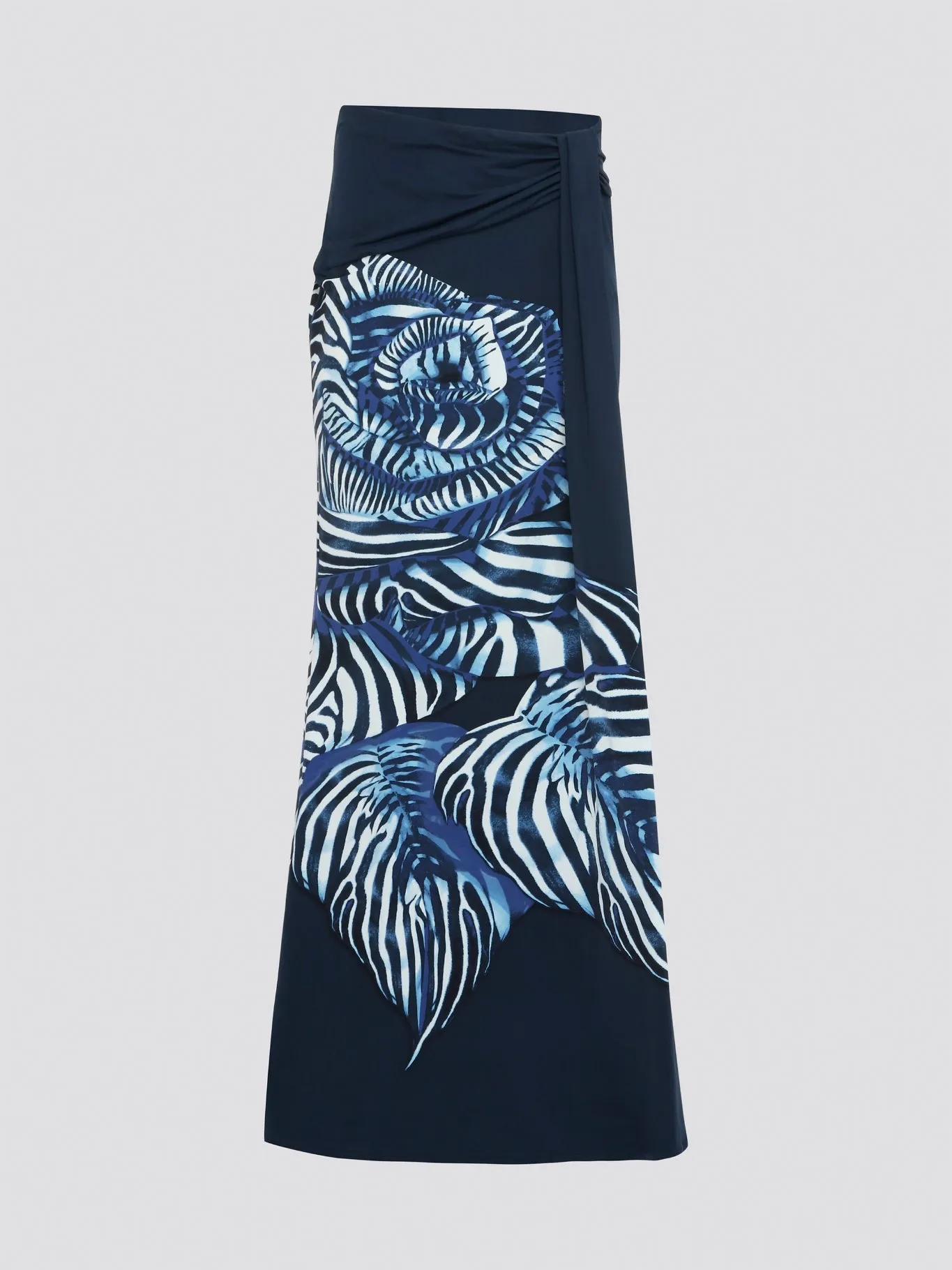 Navy Foliage Maxi Skirt