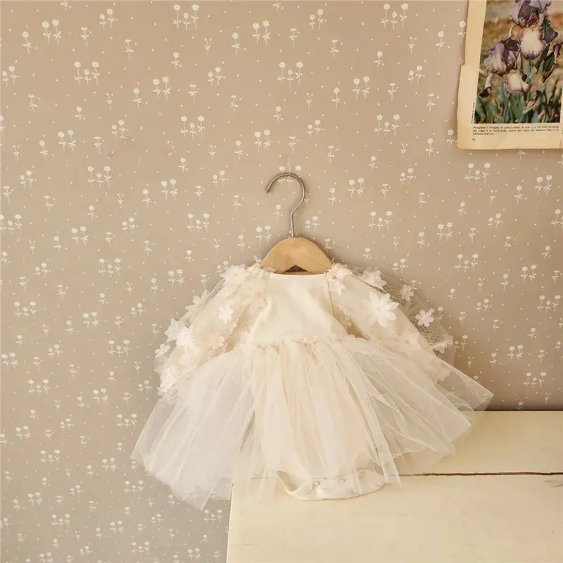Newborn Girl Dresses Spring Cute Baby Wear Christening Party Wedding Dress Baby Girl Romper Infantil Princess Baptism Clothes