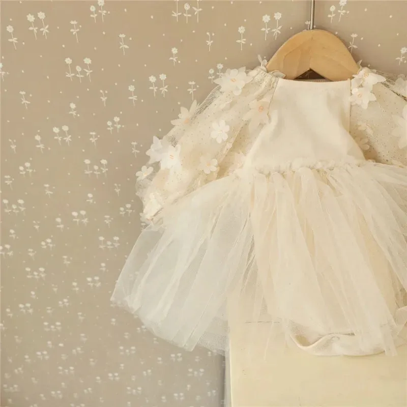 Newborn Girl Dresses Spring Cute Baby Wear Christening Party Wedding Dress Baby Girl Romper Infantil Princess Baptism Clothes