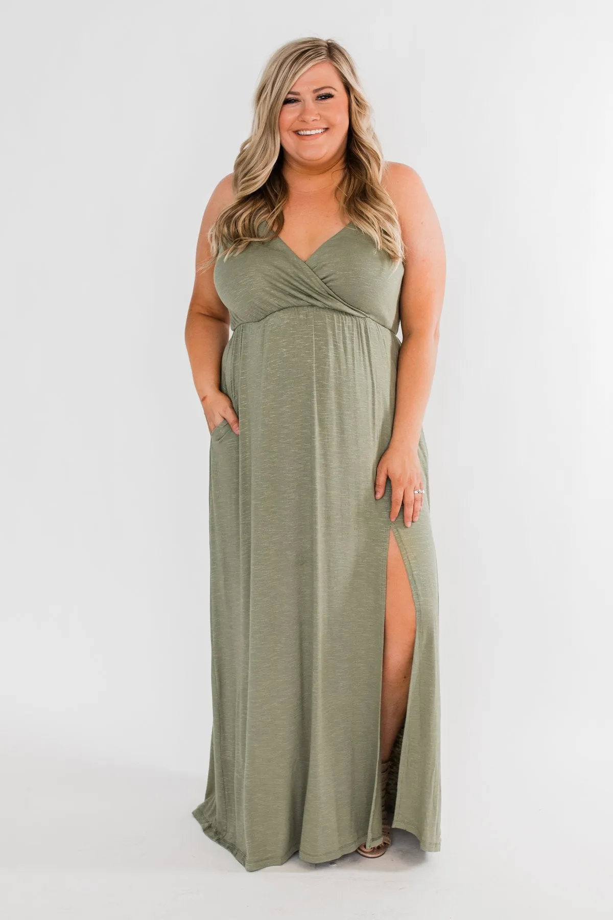 Next Right Step Maxi Dress- Olive