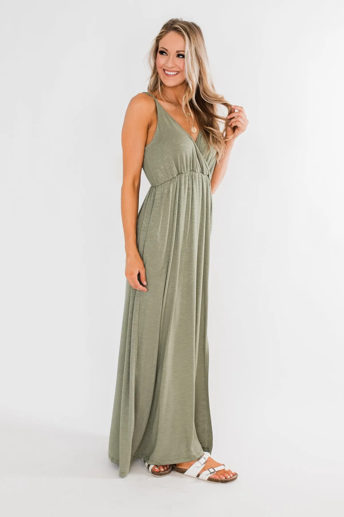 Next Right Step Maxi Dress- Olive