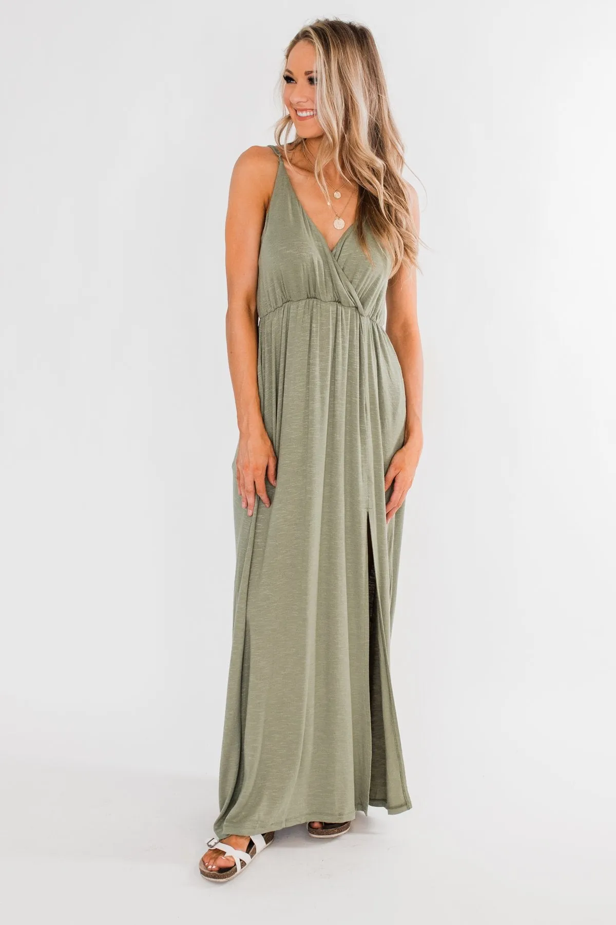 Next Right Step Maxi Dress- Olive