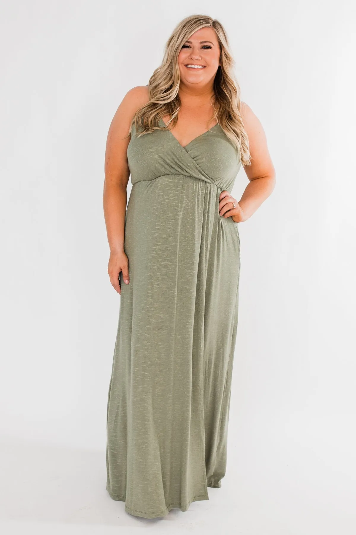 Next Right Step Maxi Dress- Olive