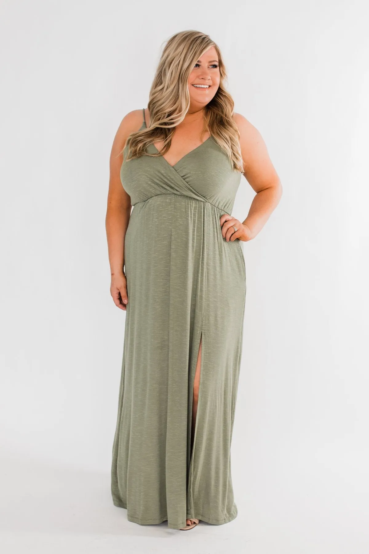 Next Right Step Maxi Dress- Olive