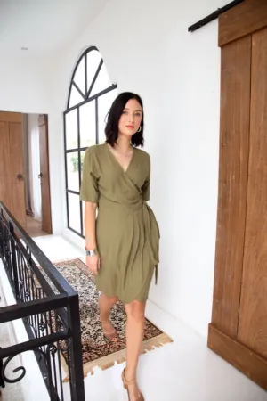 Olive Wrap Dress - Pistachio