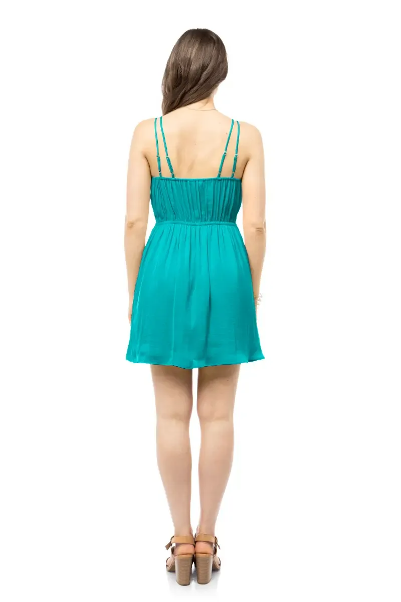 Paradise Found Aqua Mini Dress