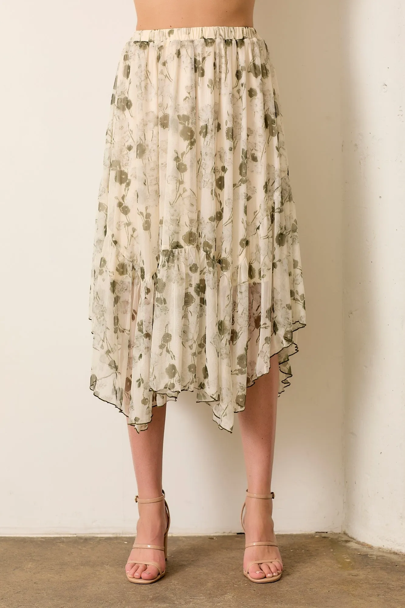 PLUS ASYMMETRIC HEM SKIRT