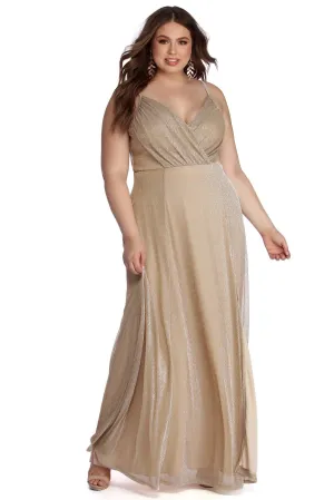 Plus Corinne Stylish Sparkle Lurex Dress