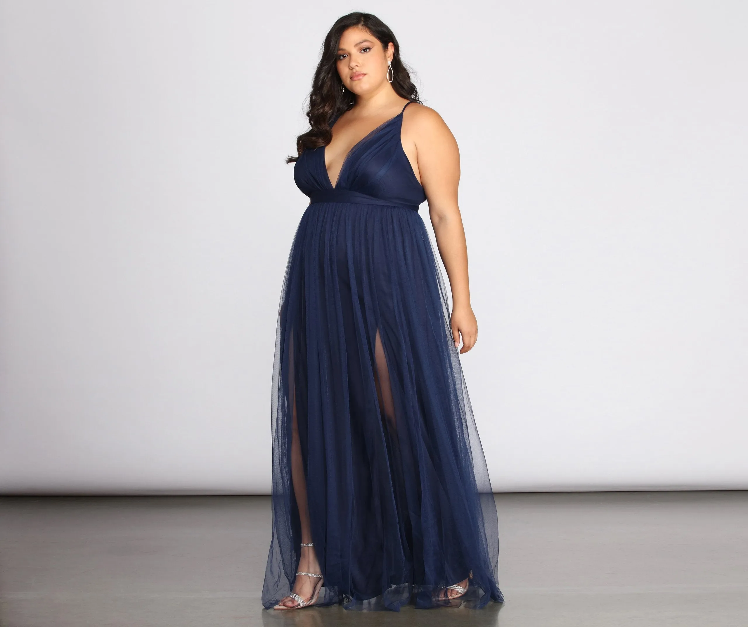 Plus Elisabeth Pleated Charming Tulle Formal Dress
