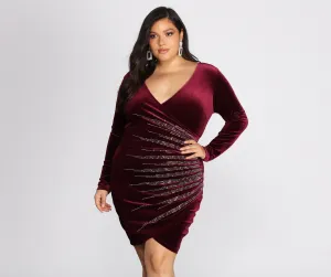 Plus Samantha Wrap Charming Heat Stone Dress