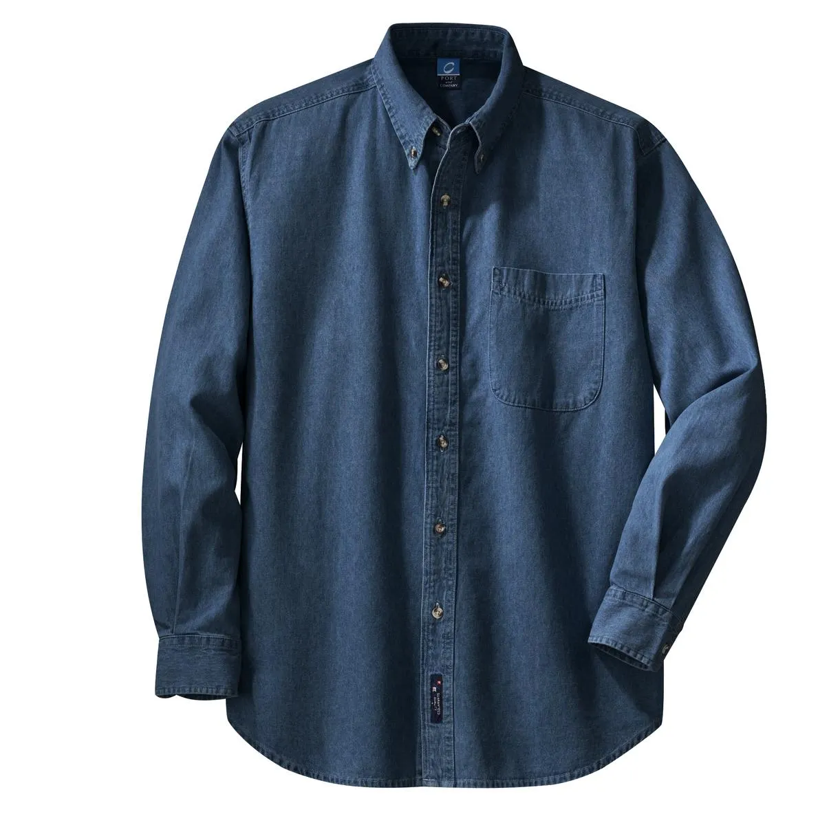 Port & Company Long Sleeve Value Denim Shirt. SP10 Ink Blue