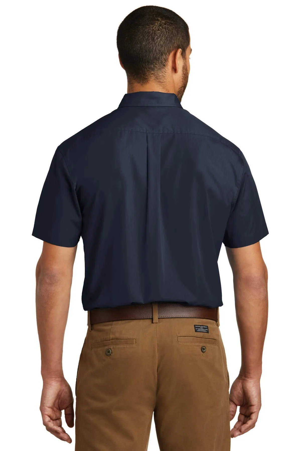 Port Authority Short Sleeve Carefree Poplin Shirt. W101 River Blue Navy