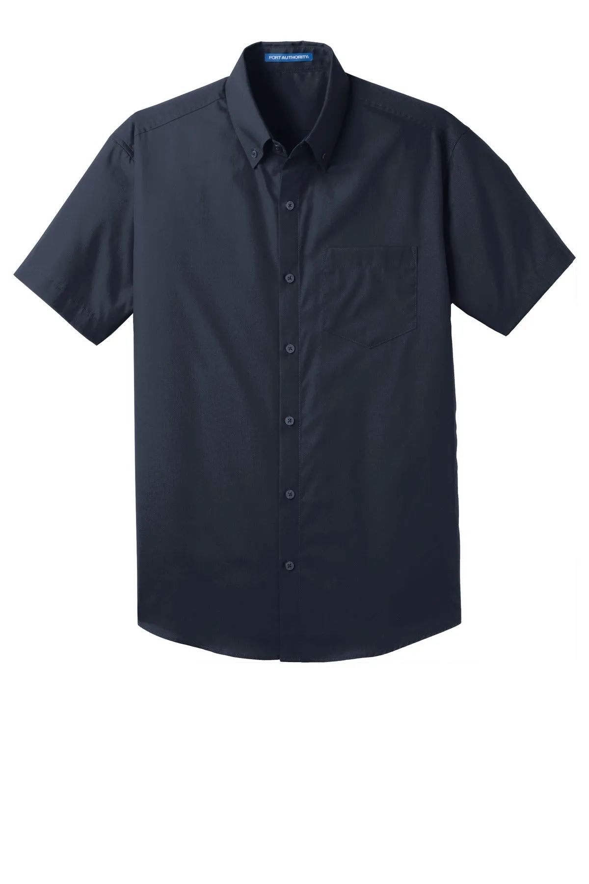Port Authority Short Sleeve Carefree Poplin Shirt. W101 River Blue Navy