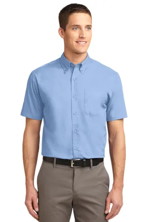 Port Authority Short Sleeve Easy Care Shirt.  S508 Light Blue/ Light Stone