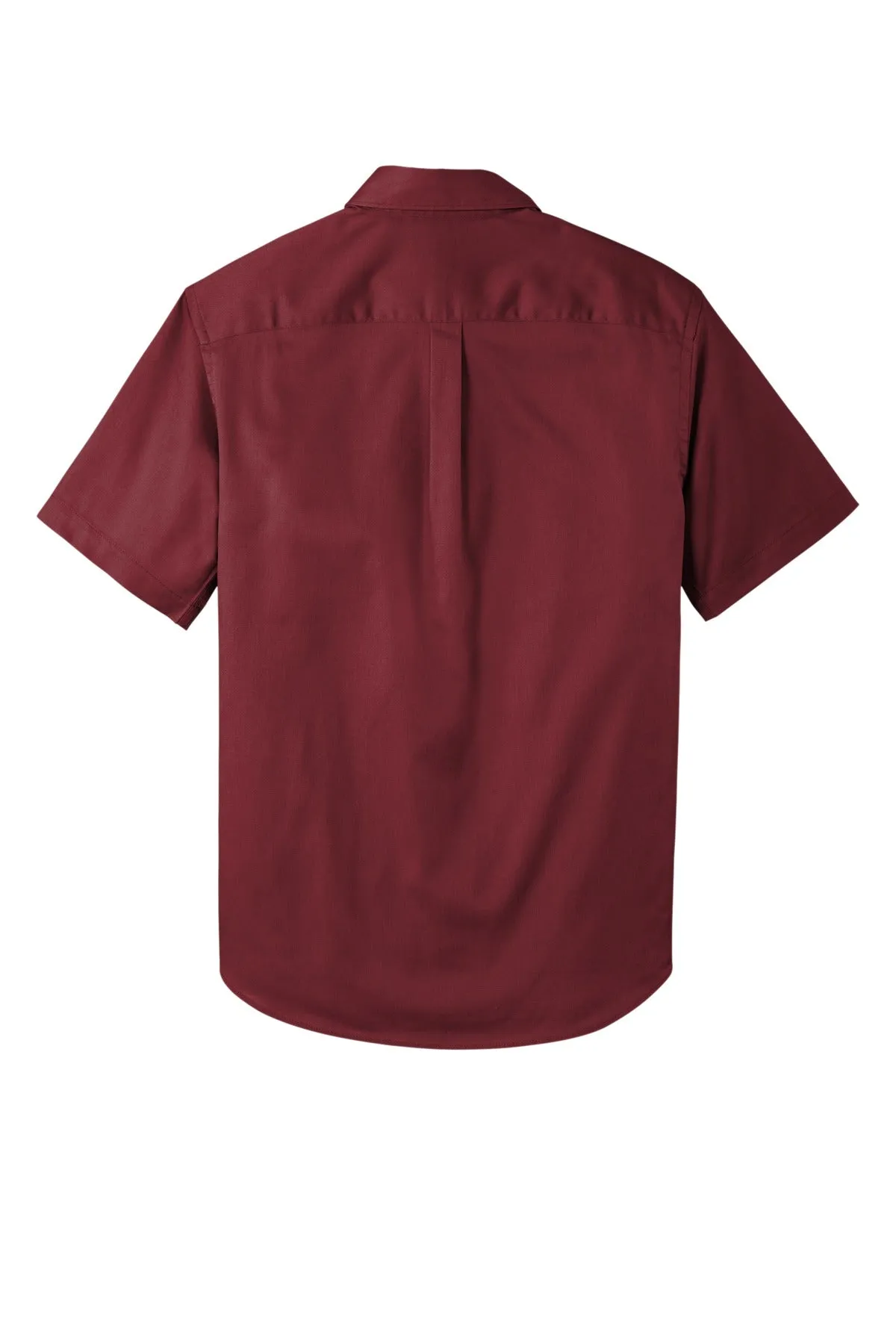 Port Authority Short Sleeve SuperPro React Twill Shirt. W809 Burgundy