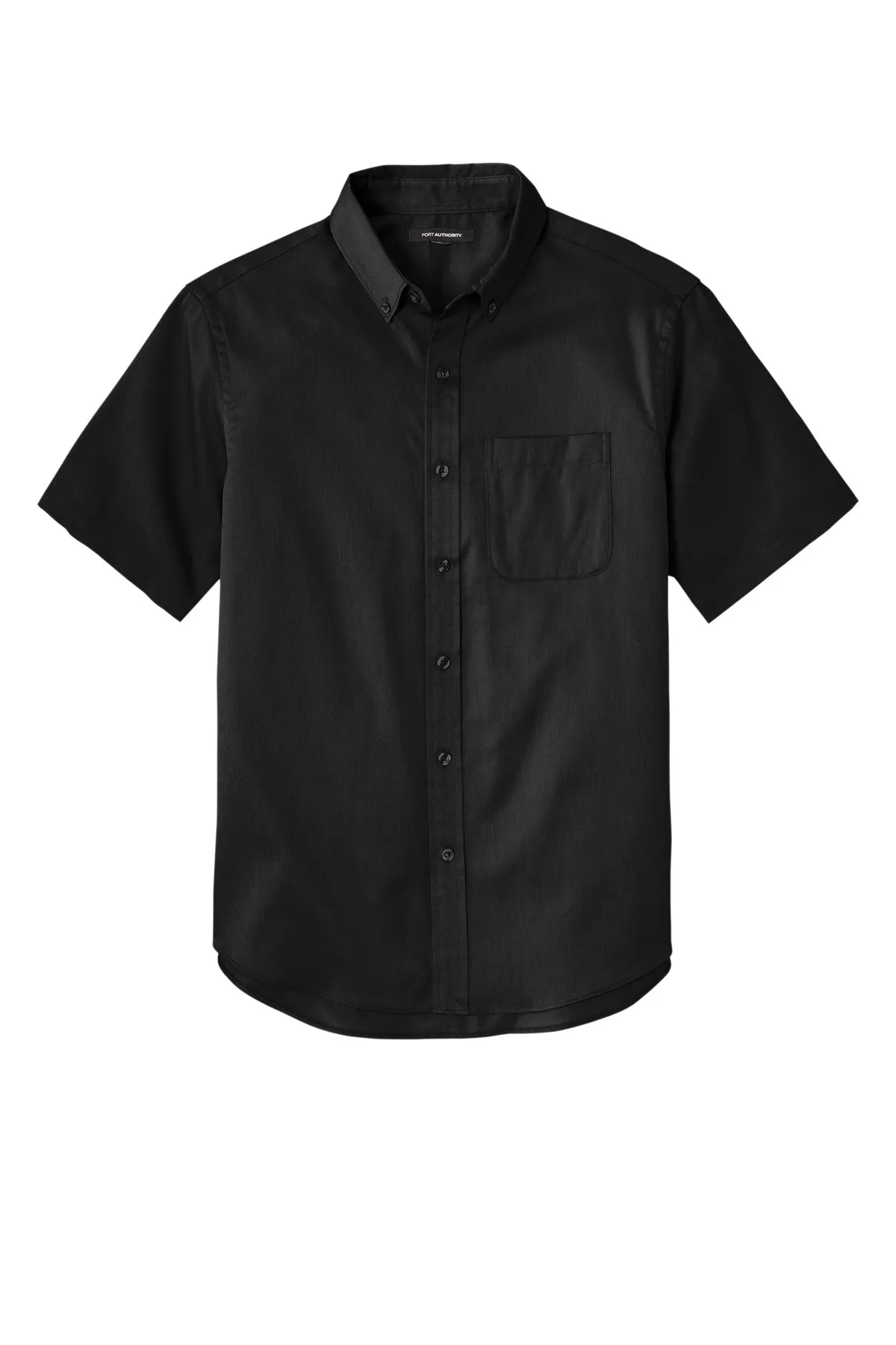 Port Authority Short Sleeve SuperPro React Twill Shirt. W809 Deep Black
