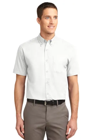 Port Authority Tall Short Sleeve Easy Care Shirt. TLS508 White/ Light Stone Tall