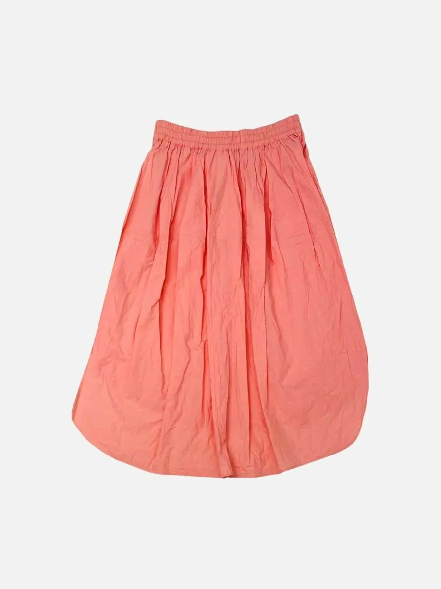 PORTS 1961 Asymmetric Coral Midi Skirt US10