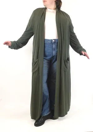 Proud Poppy olive green maxi cardigan size 28