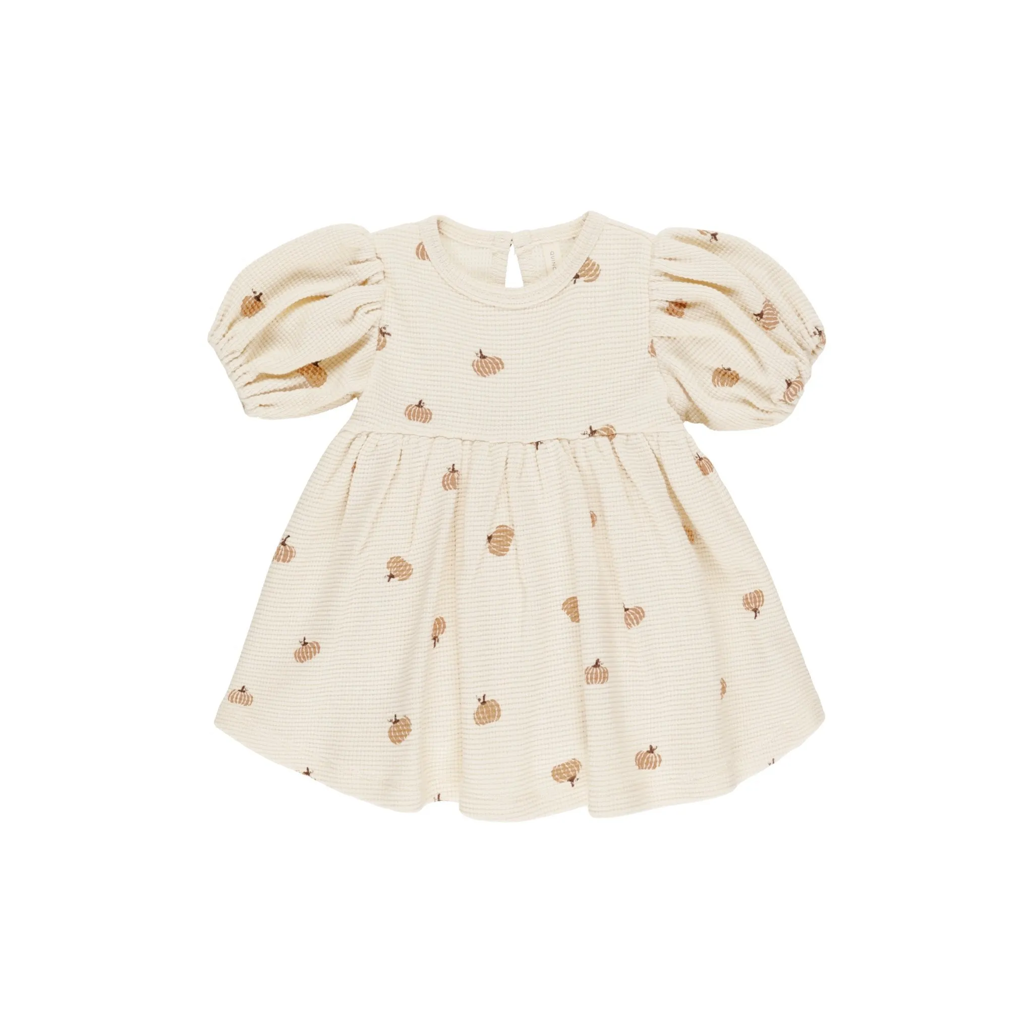 Quincy Mae Waffle Babydoll Dress - Pumpkins