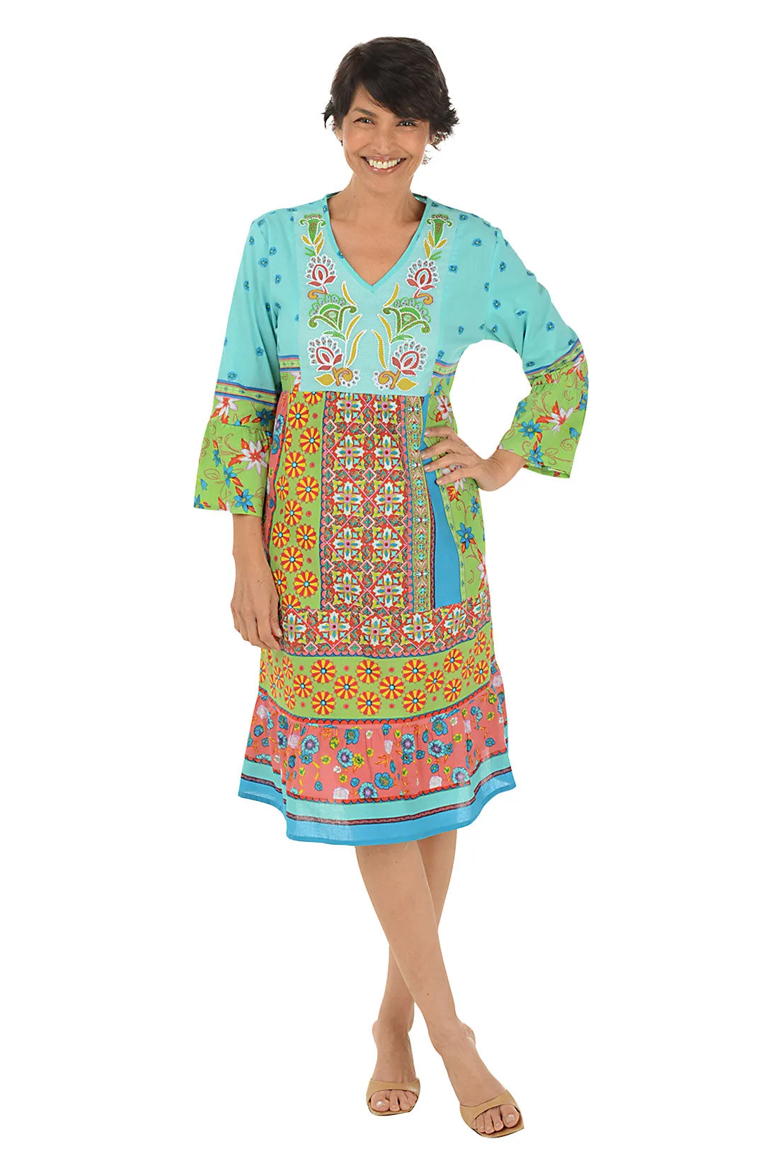 Quintana Embroidered Tiered Dress