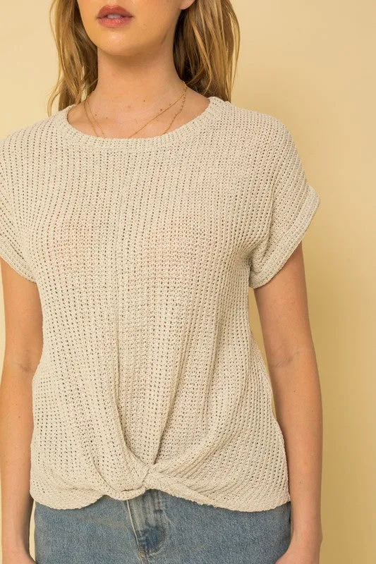 "Mia" Twist Knit Top