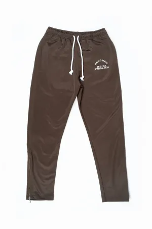 RASSVET 70S TRACK PANTS WITH ZIPS BROWN