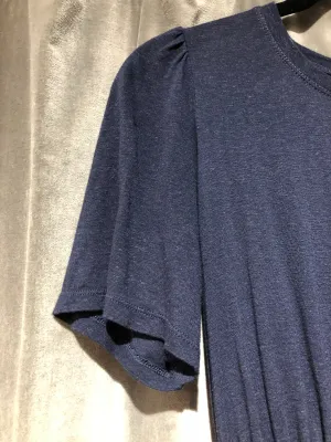 Rebecca Taylor Navy Short Sleeve dress with Large Elastic Waist Band