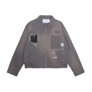 Repaired trucker jacket