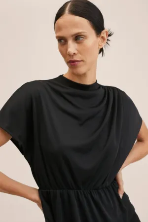 Round Neck Ruched Waist Top