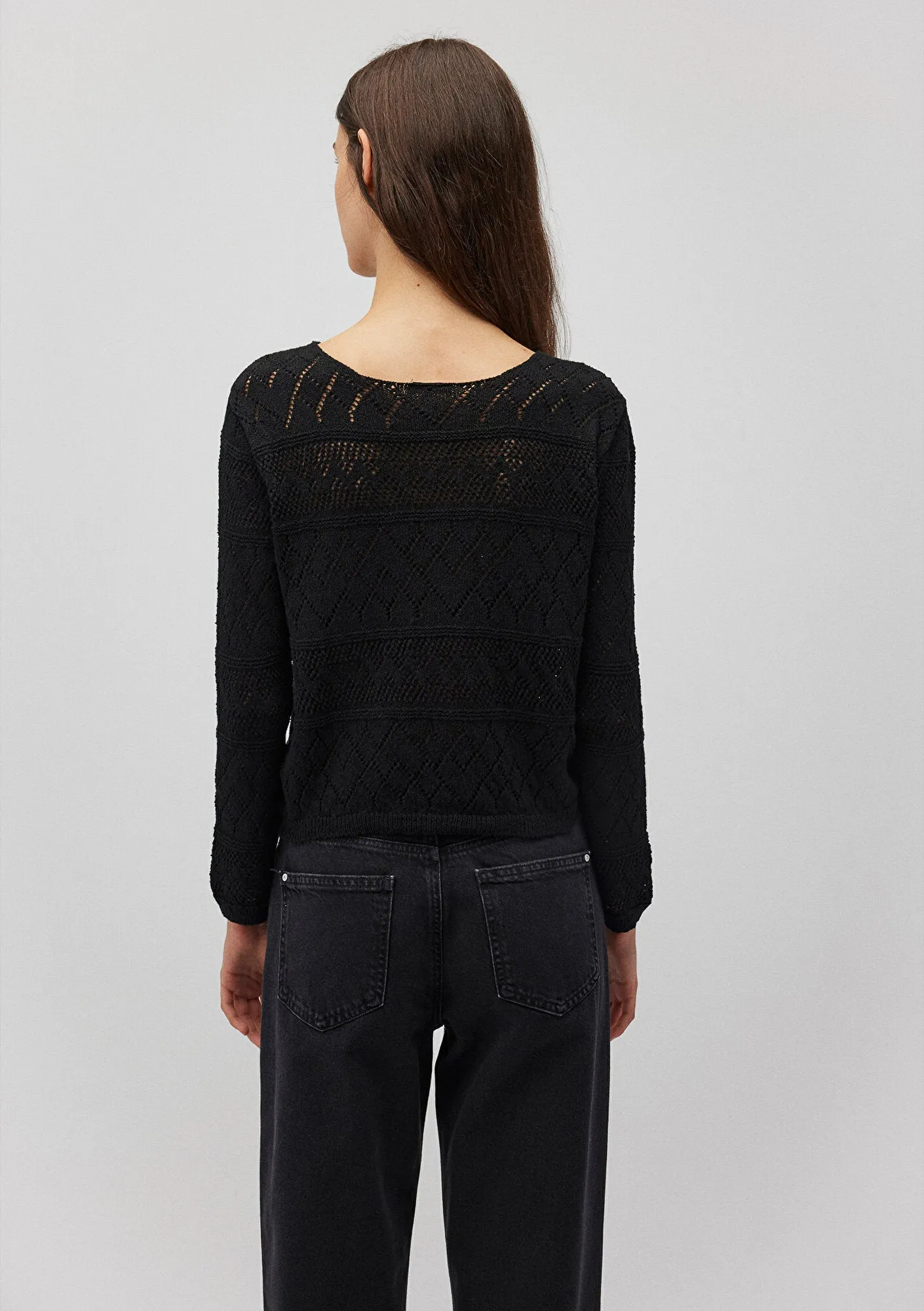 Ruched Black Sweater