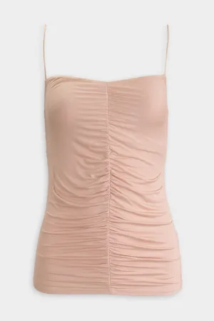 Ruched Cami in Dark Nude