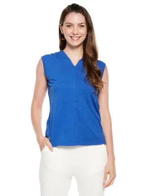 Ruched Shoulder Cotton Slub Top