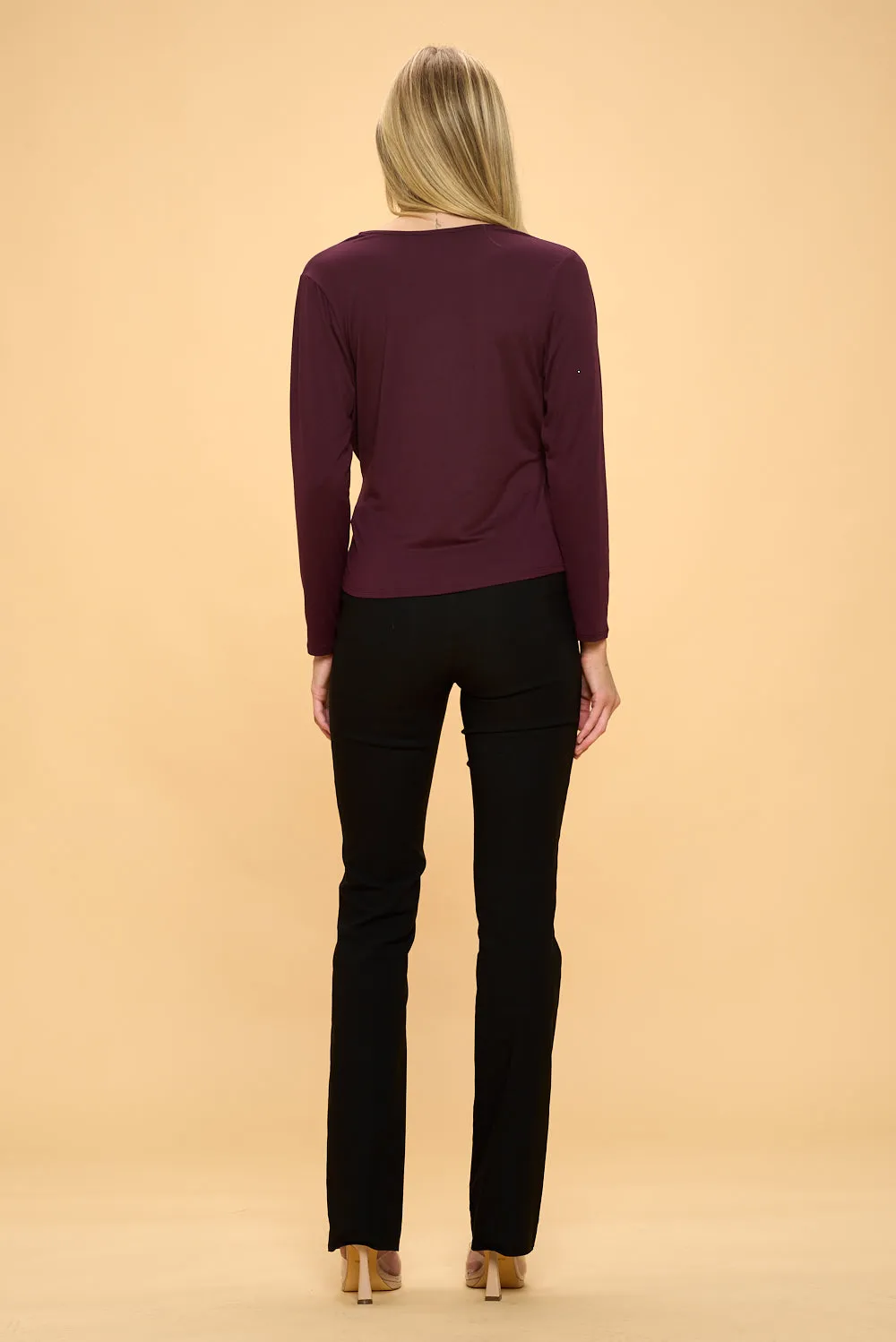 RUCHED WRAP FASHION TOP