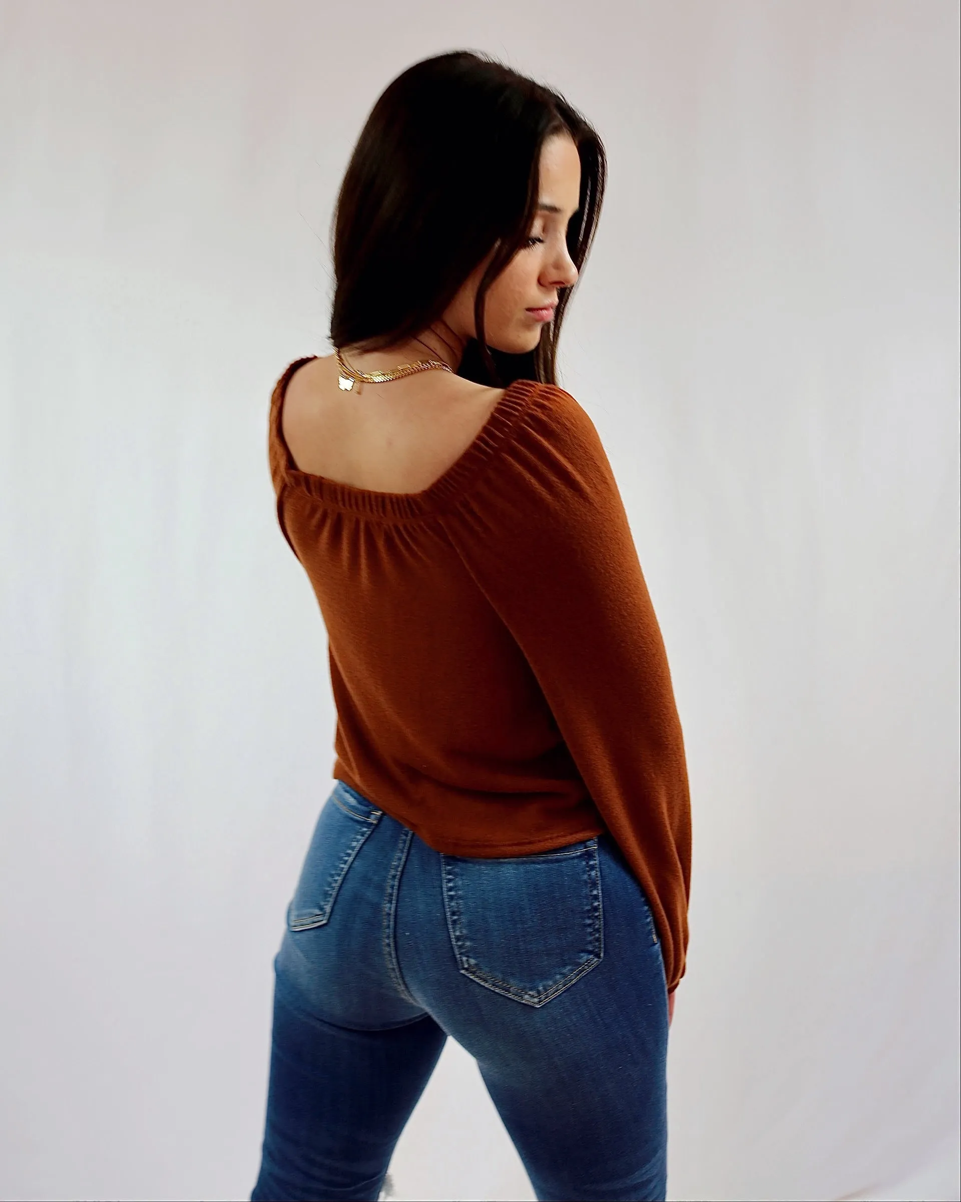 Rust Bishop Sleeve Top
