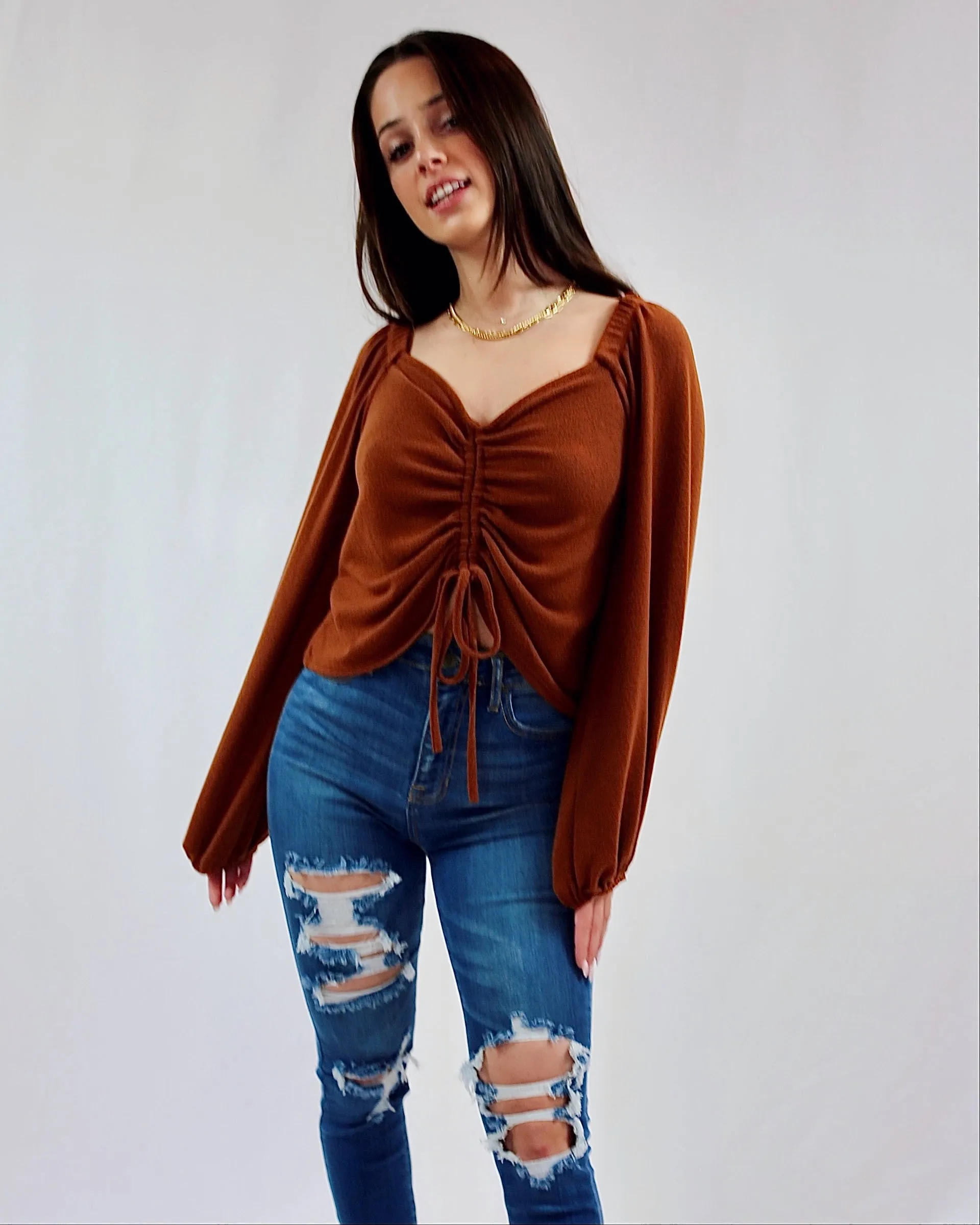 Rust Bishop Sleeve Top