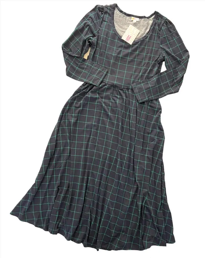 Ryane - Navy Green Plaid