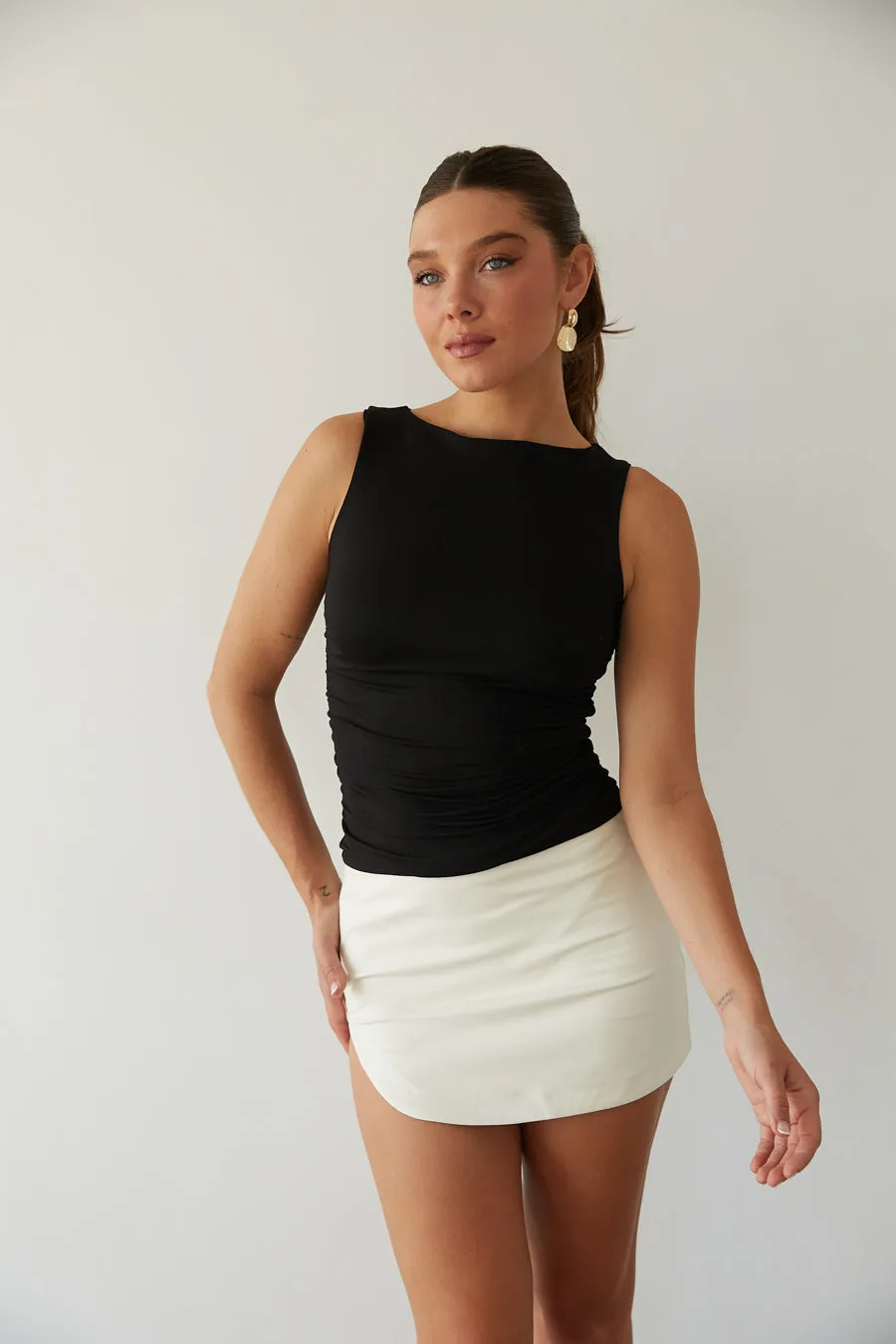 Rylee Ruched Boat Neck Top