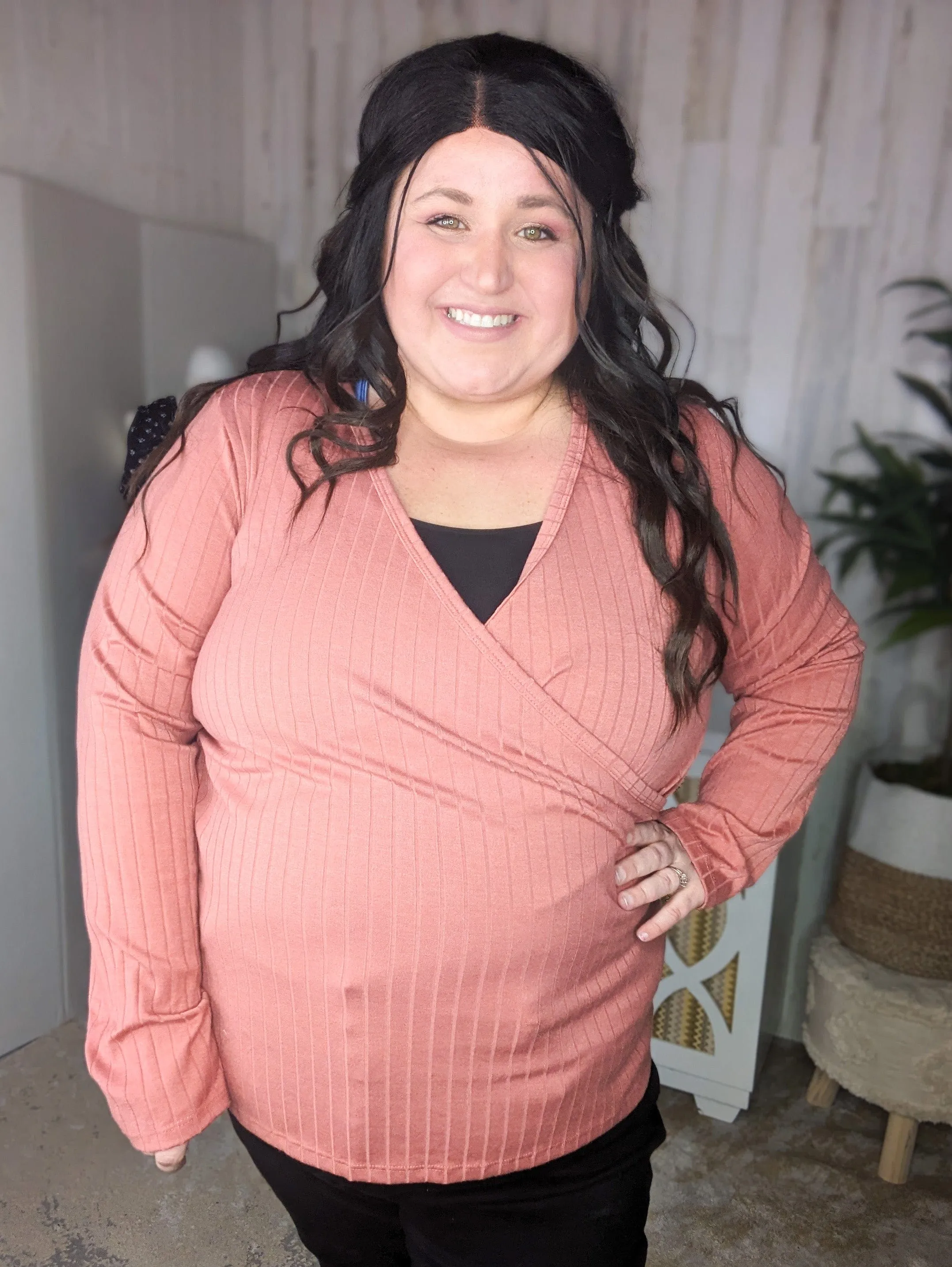 SALE- Sami Surplice Front Solid Top (3 colors)